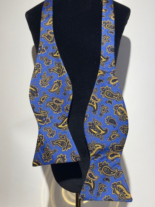 Royalblue med sort og gul paisley