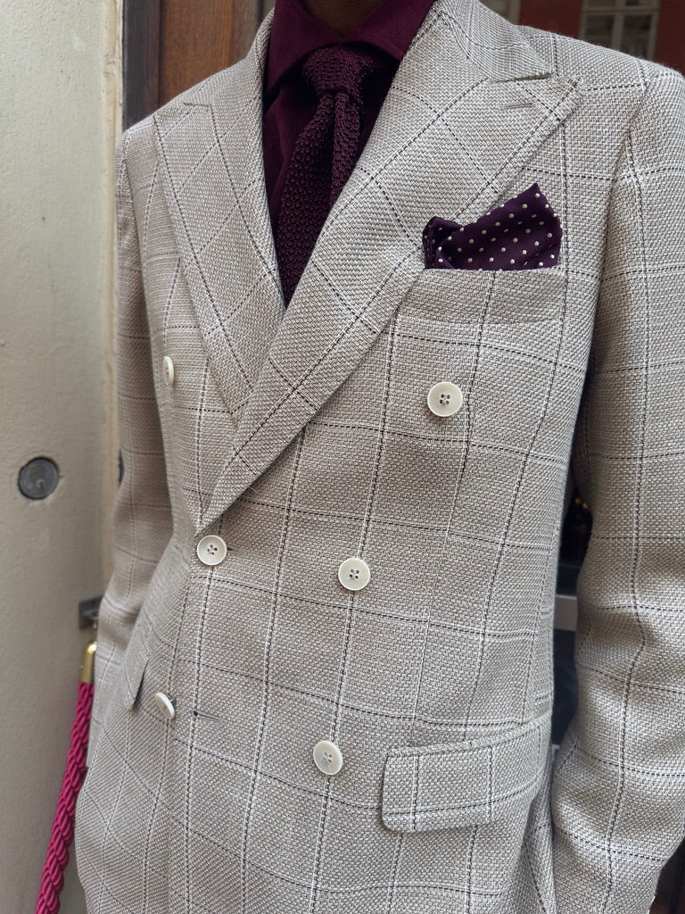 Dobbeltraddet Jakkesæt SHELBY GT - Beige/Tern/Oliveira