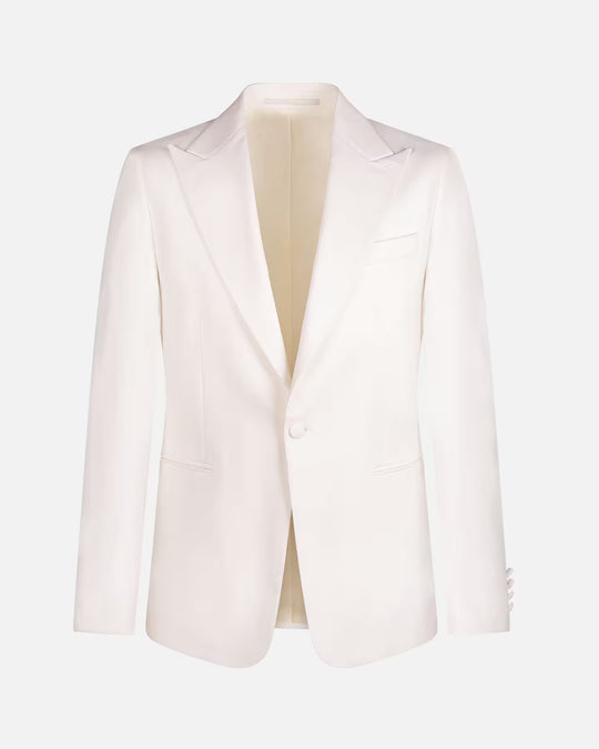 Dinner jacket i off-white med spids revers