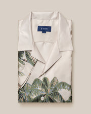Bowlingskjorte i 100% silke fra Eton med palmeprint