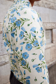 Eton Signature Twill Herreskjorte i hvid med blå blomster