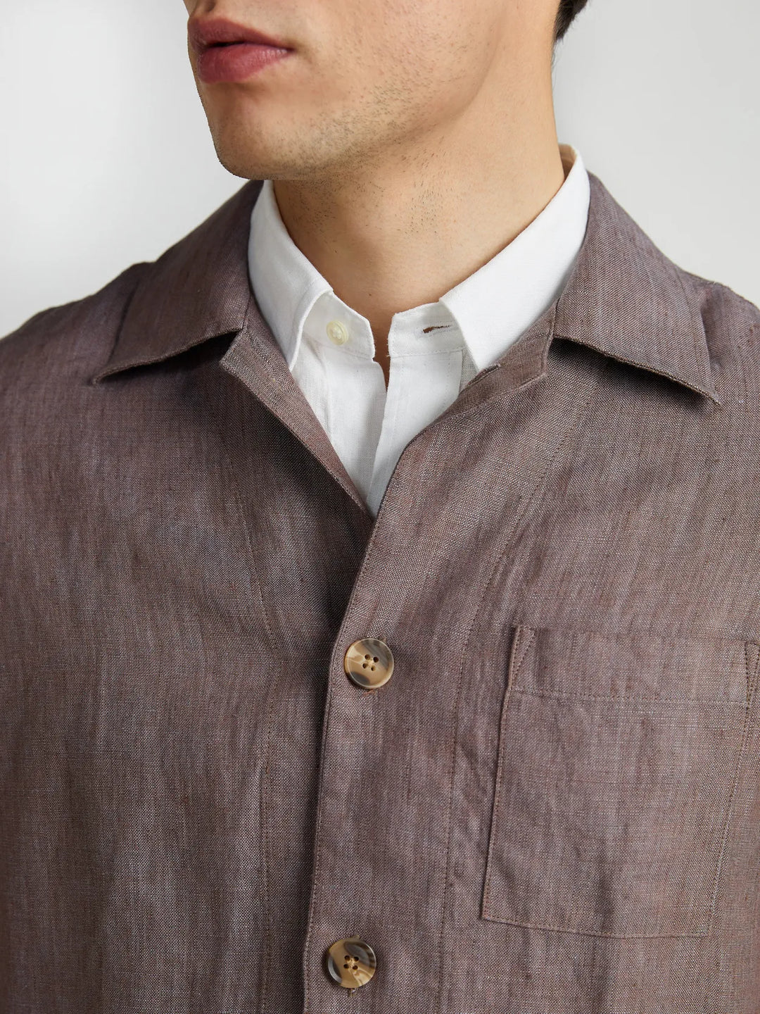 Hør Overshirt - Brun