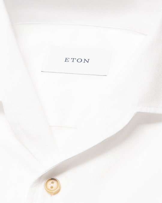 hvid garment washed twill shirt fra eton - casual fit