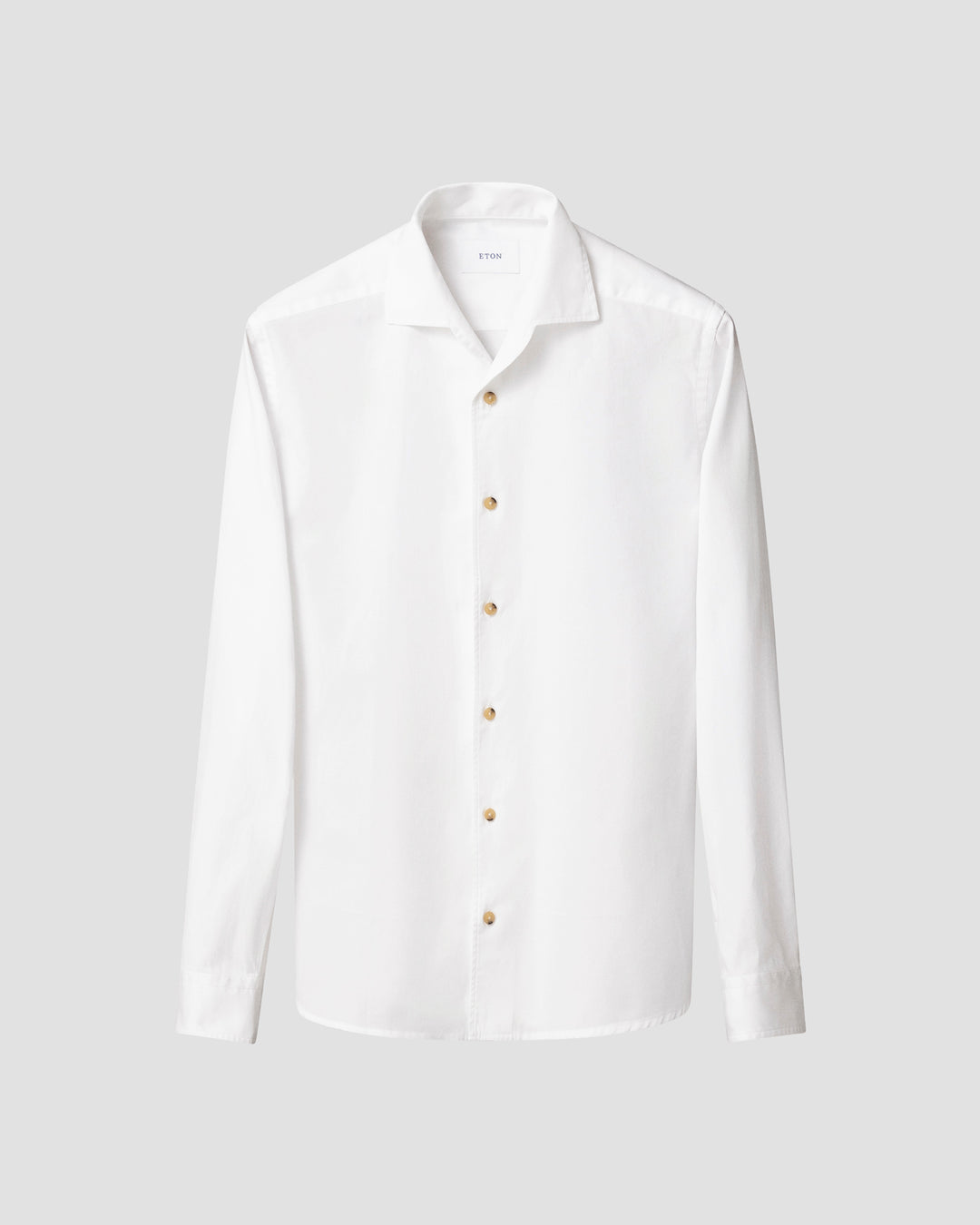hvid garment washed twill shirt fra eton - casual fit