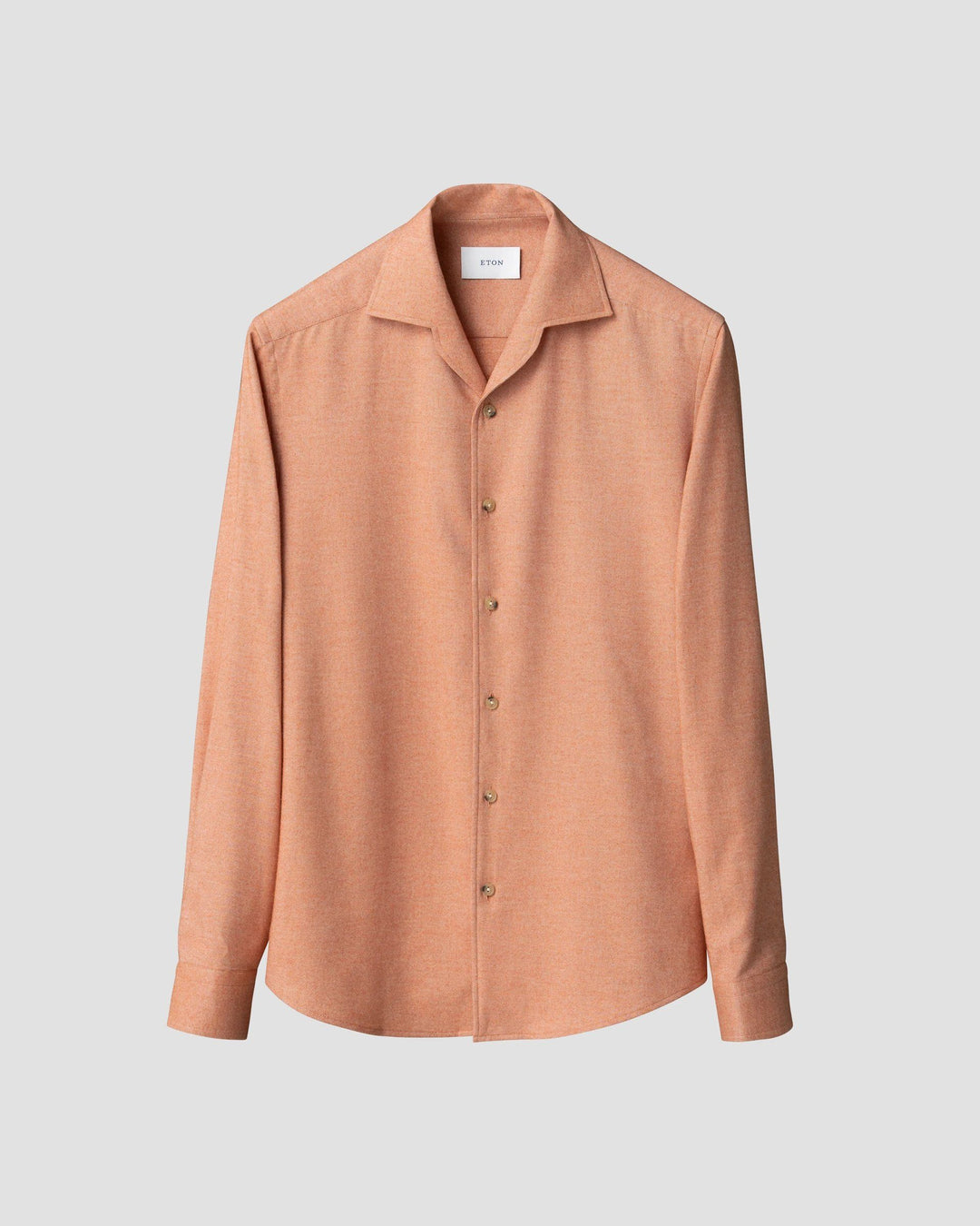 Rustfarvet Eton resortskjorte i flannel