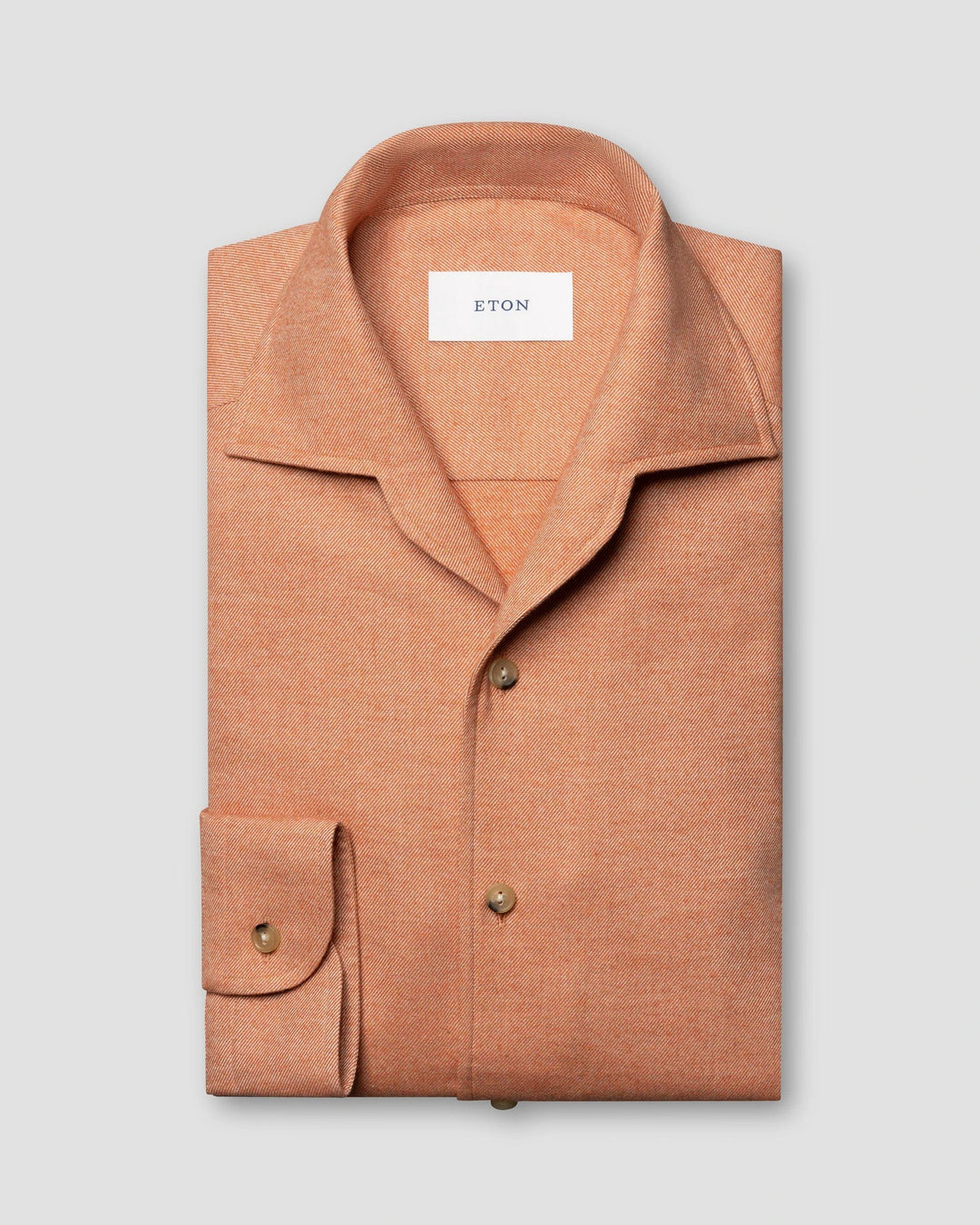 Rustfarvet Eton resortskjorte i flannel