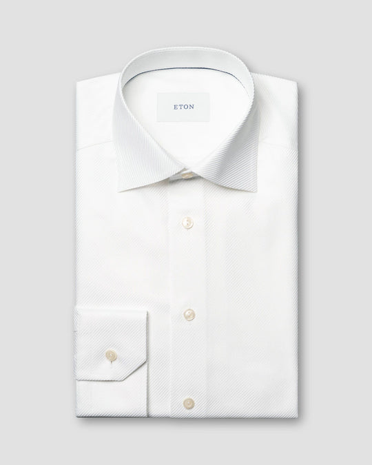 hvid solid king twill shirt fra eton - slim fit