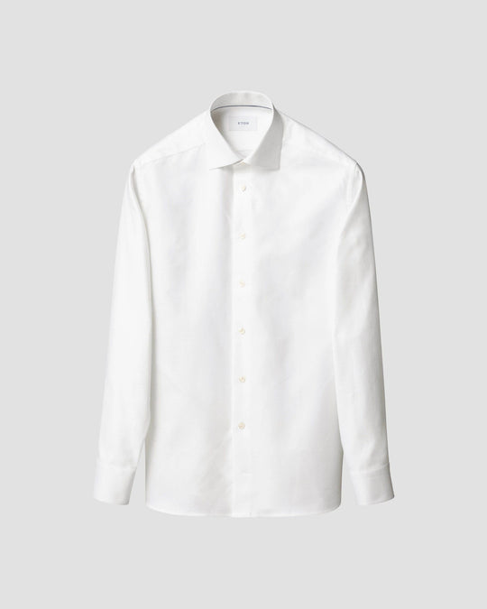 hvid solid king twill shirt fra eton - slim fit