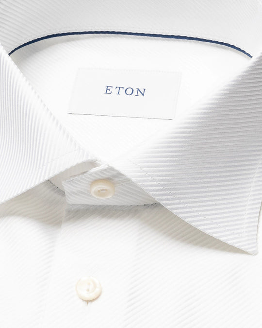 hvid solid king twill shirt fra eton - slim fit