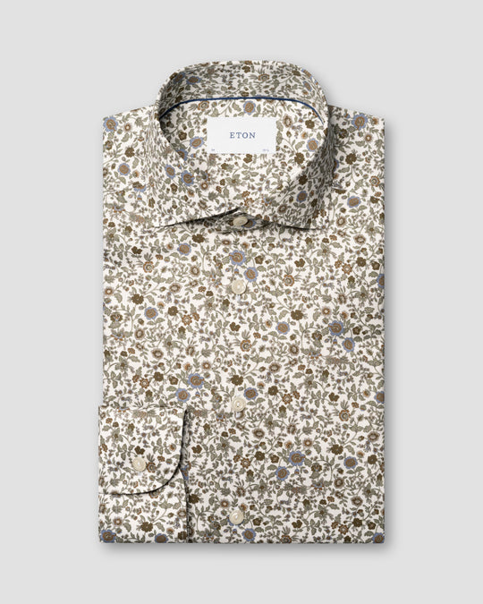Floral Print Signature Twill Shirt fra eton - slim fit