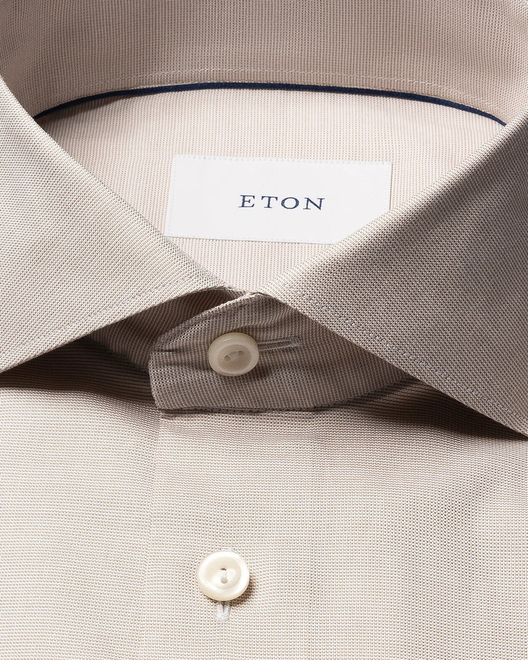 sand/beige Solid Signature Oxford Shirt fra eton - slim fit