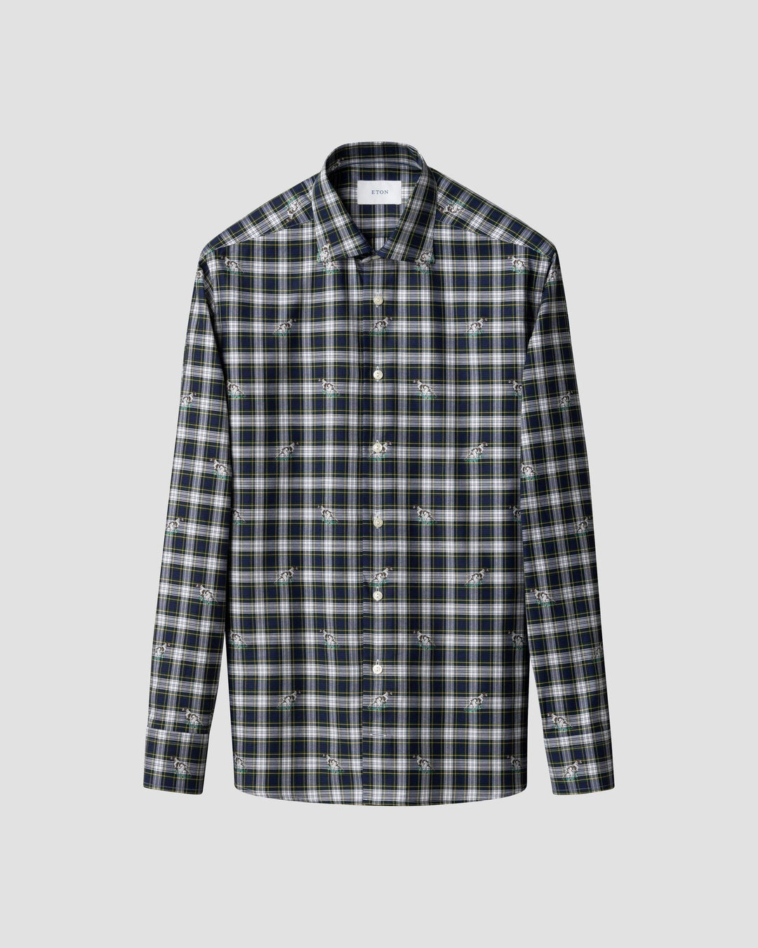 Bird Dog Fil Coupé Shirt i tern  - eton i slim fit