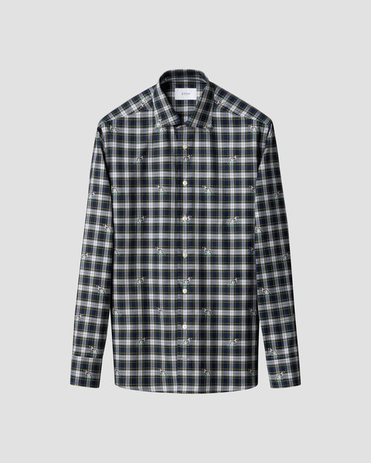 Bird Dog Fil Coupé Shirt i tern  - eton i slim fit