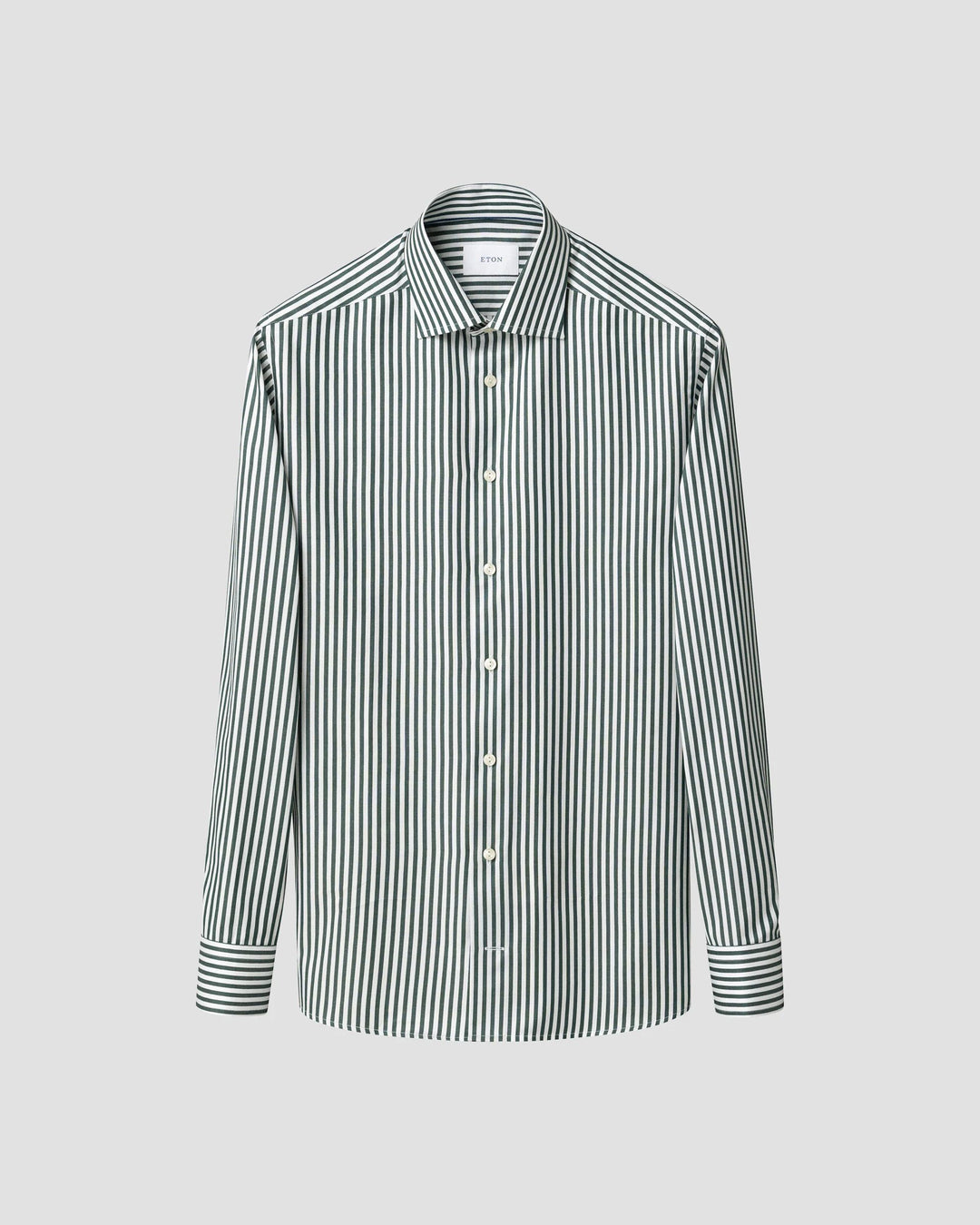 grøn/hvid Bengal Striped Signature Twill Shirt fra eton - slim fit