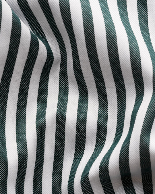 grøn/hvid Bengal Striped Signature Twill Shirt fra eton - slim fit