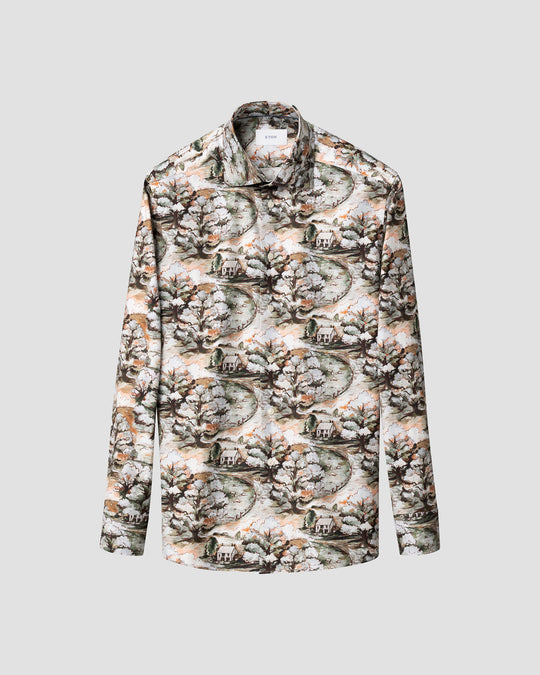 større Floral Print Signature Twill Shirt fra eton -slim fit