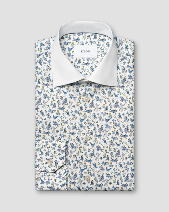 Seasonal Micro Micro Print fra eton - slim fit/contemp