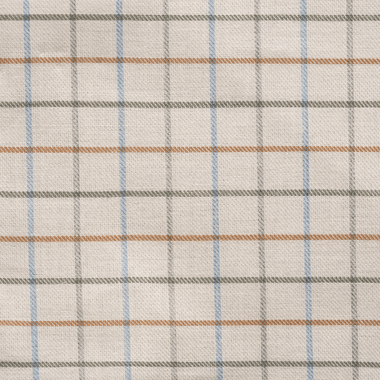 Beige Eton skjorte i tern og beige med cutaway krave