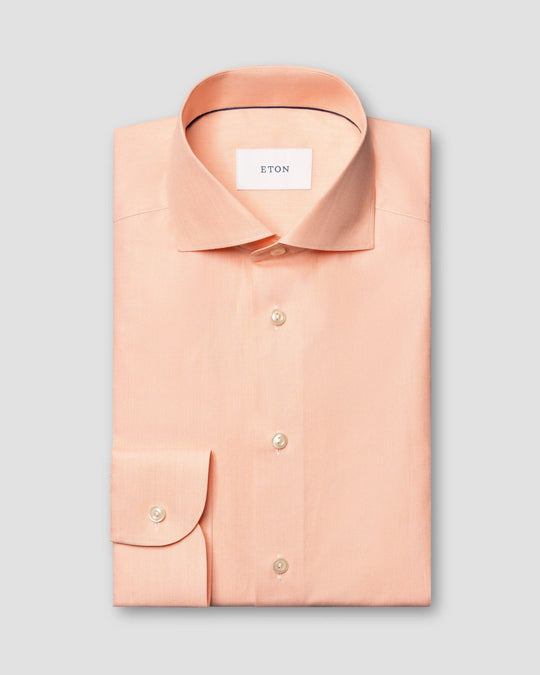 Peach-coloured men's shirt - slim fit