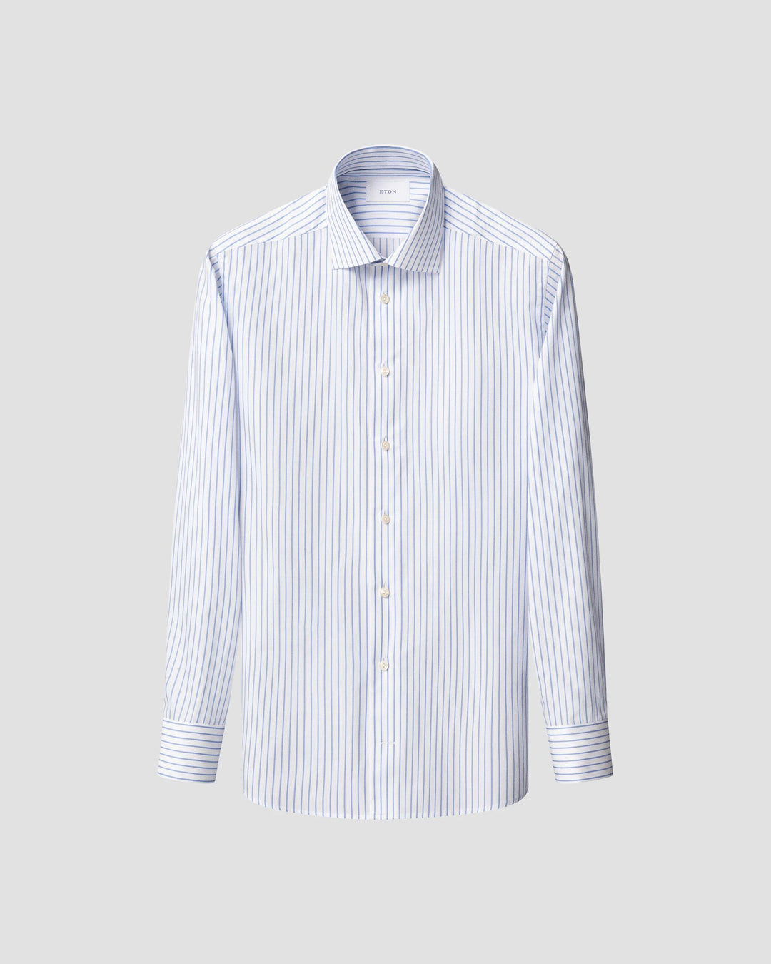 Blå og hvid stribet herreskjorte extreme cut away - slim fit