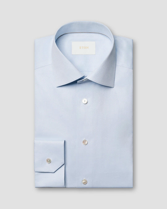 Eton Light Blue Supima 120 Shirt with Cutaway Collar