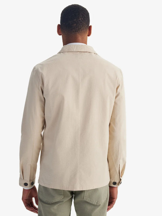 Seersucker Overshirt - Beige