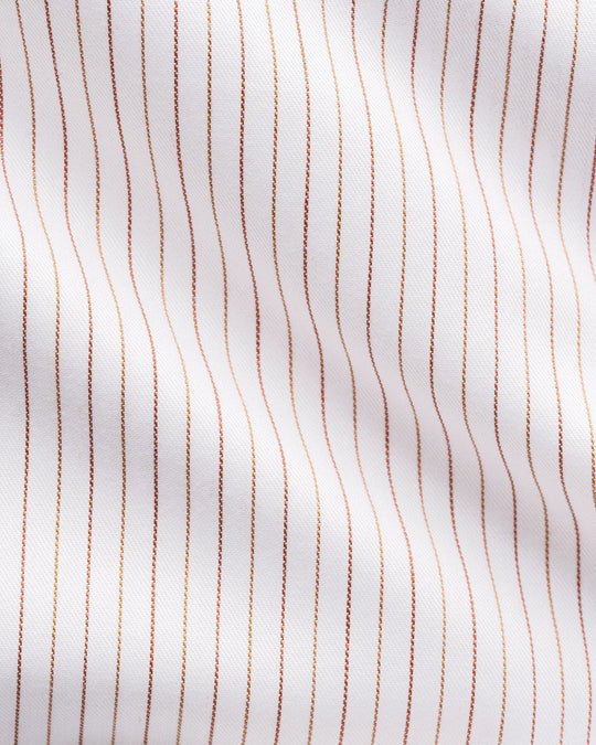 Brun/rødlige Finstribet twill skjorte