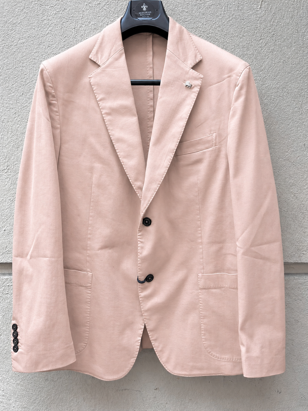 Rosa canvas herre blazer - enkeltradet