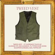 Tweed Vest Gree./Blu.