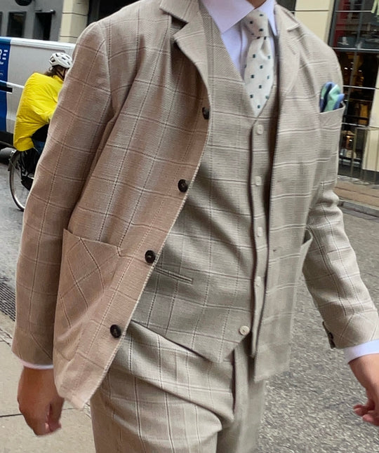 Overshirtsuit STEVE/SHELBY - Beige/Ruta