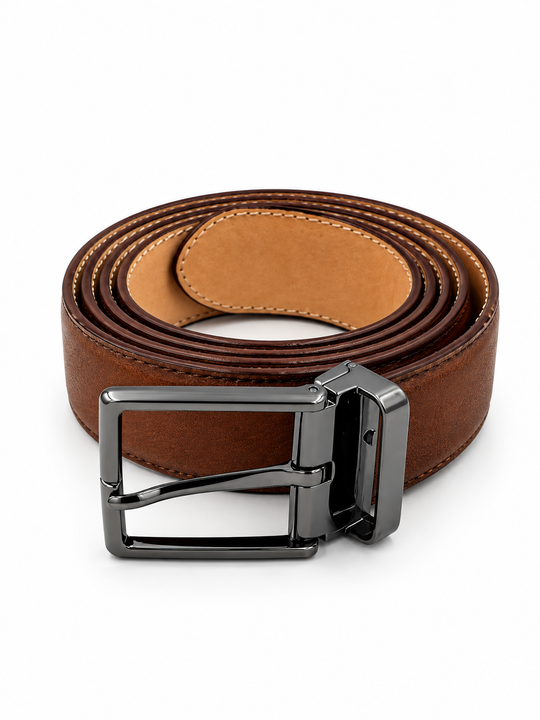Kangaroo belt in COGNAC with removable buckle