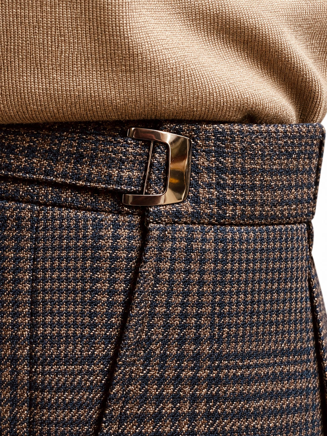 Navy og gråt herrerjakkesæt i houndstooth
