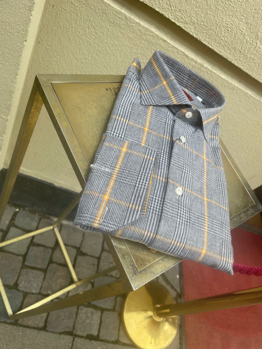 skjorte med store tern i 100% bomuld