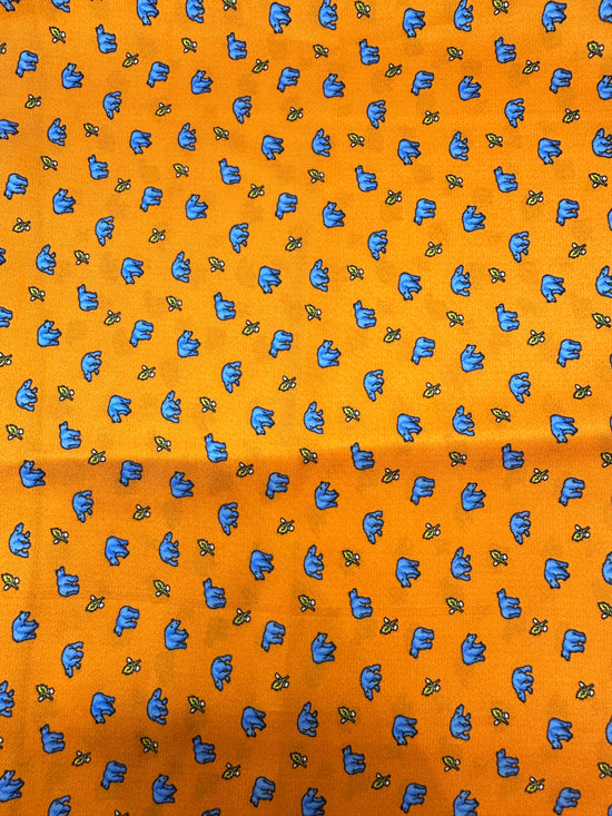 Neckertie Orange med blå isbjørne og blå kant