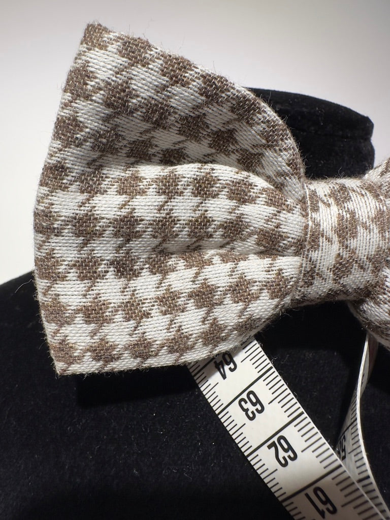 Prebundet bow Lysebrun Houndstooth