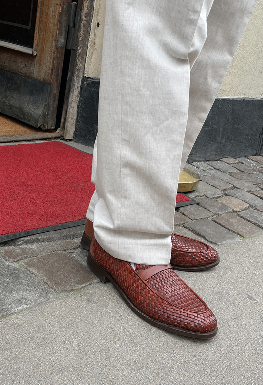 Braided men's loafer in BROWN