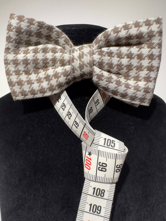 Prebundet bow Lysebrun Houndstooth