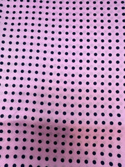 Neckertie Pink med Sorte prikker og sort kant