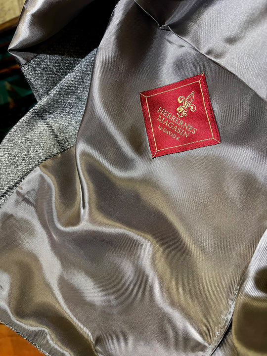 Grå ternet vest i flanneluld – By David K