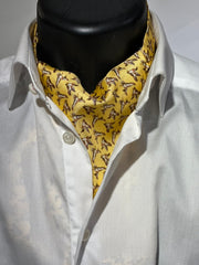 Ascot italiensk silke gul fuglemotiv