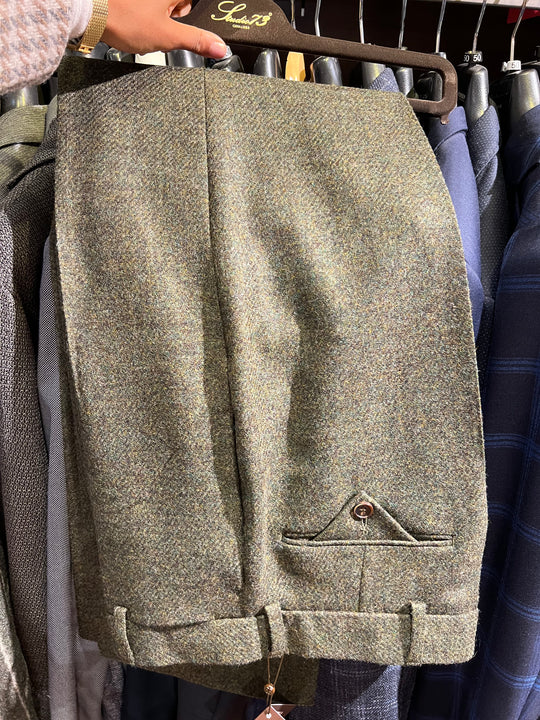 Grøn Safari Bukser i Tweed - Herrebukser