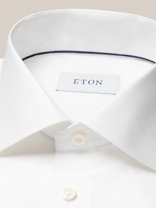 Eton herreskjorte i Hvid Tencel med cutaway krave