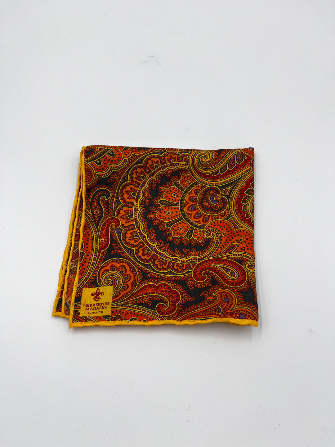 Orange neckertie med paisley mønster