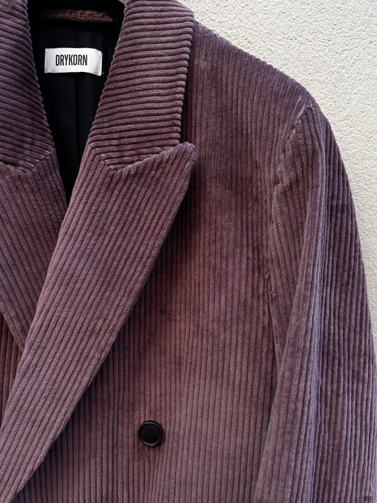 Gammelrosa dobbeltradet fløjls herre blazer