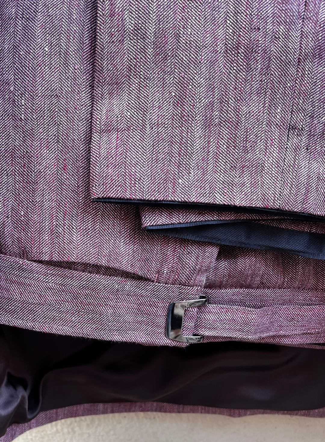 Overshirt suit meleret bordeaux i sildebensmønster – by David K