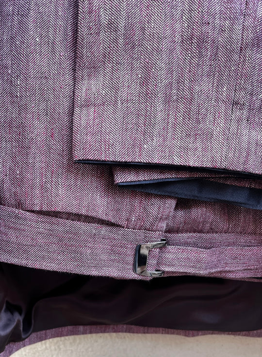 Overshirt suit meleret bordeaux i sildebensmønster – by David K
