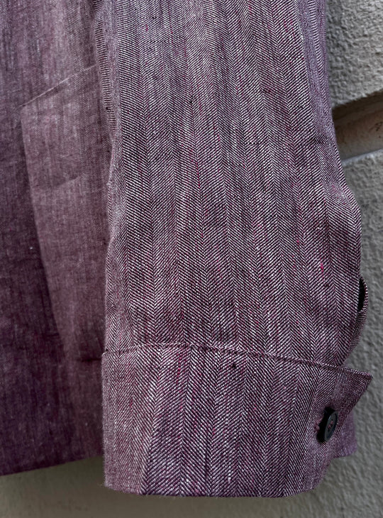 Overshirt suit meleret bordeaux i sildebensmønster – by David K