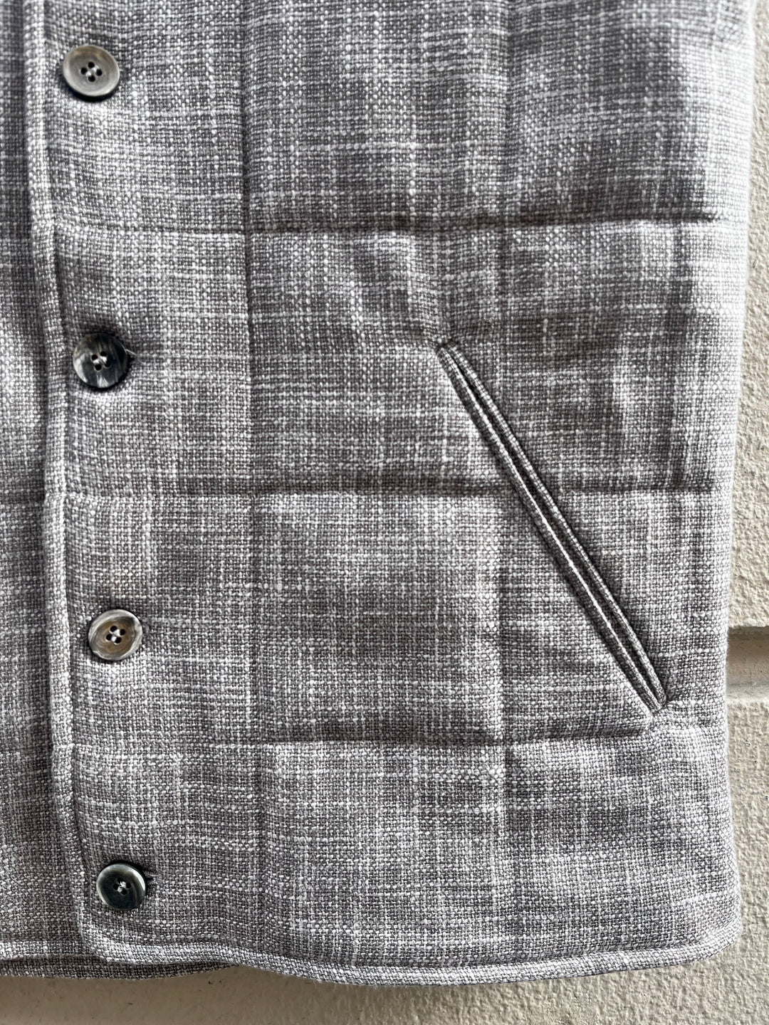 Kviltet outdoorvest, beige bouclé – by David K