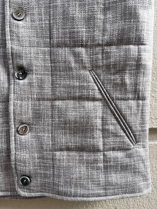 Kviltet outdoorvest, beige bouclé – by David K