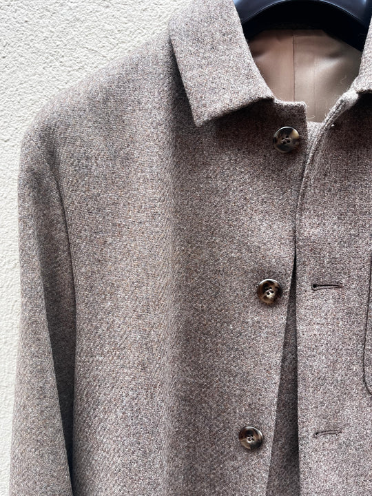Brun overshirt suit i uld tweed – by David K
